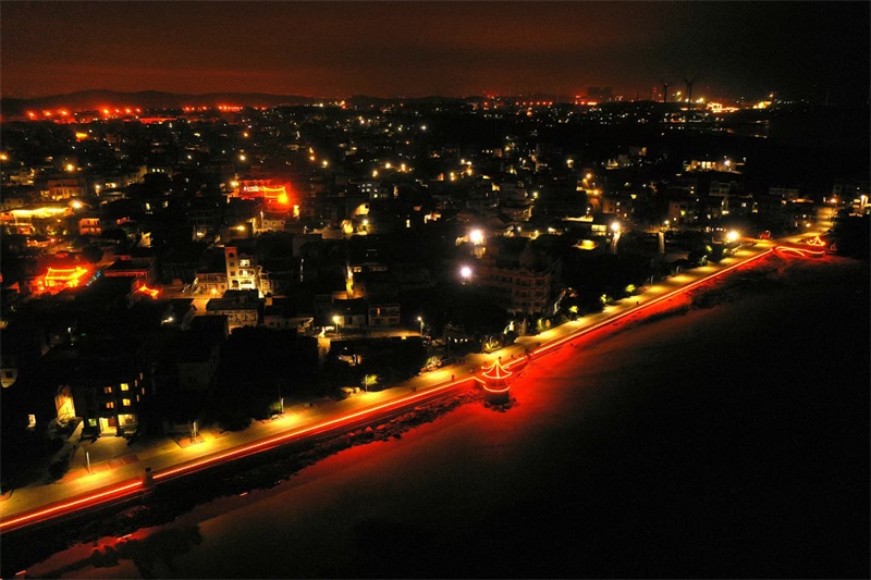 2022太陽能無電亮化夜景公園景觀燈航拍效果